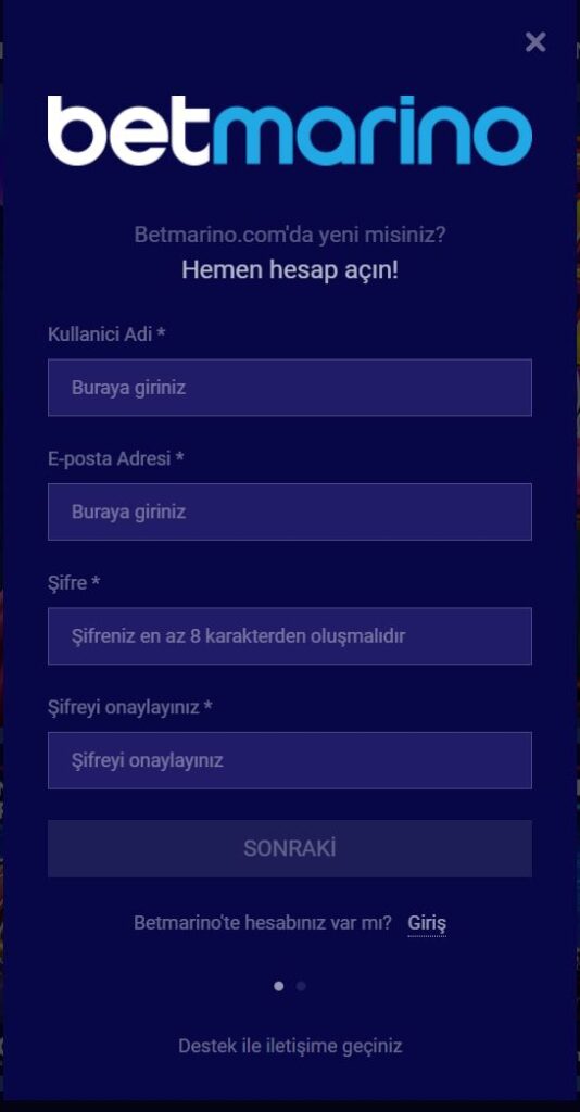 betmarino üyelik